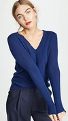 Theory V-neck Cashmere Sweater In Navy Sapphire