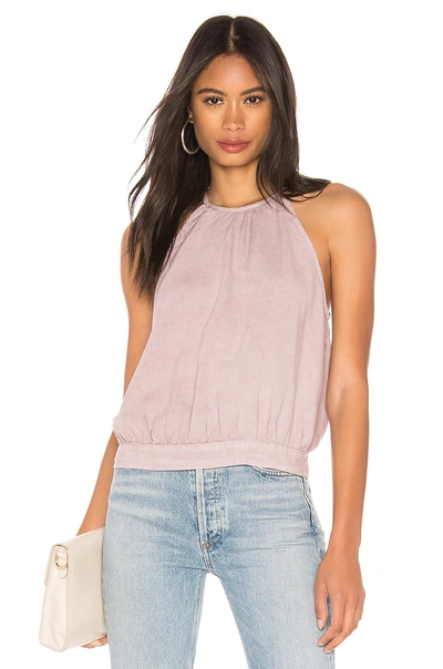 Bella Dahl Button Back Halter Blouse In Light Mauve