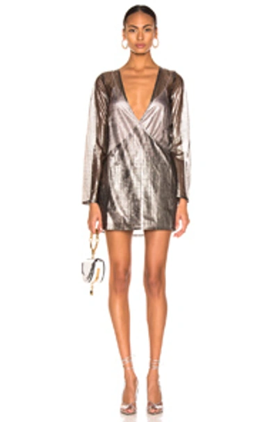 Atoir For Fwrd One Of These Nights Dress In Metallic Pewter