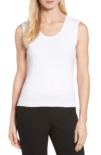 Ming Wang Scoop Neck Tank In White