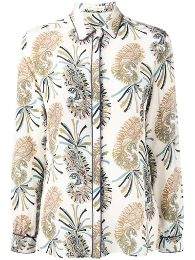 Etro Paisley Silk Button-down Shirt In Beige Multicolor