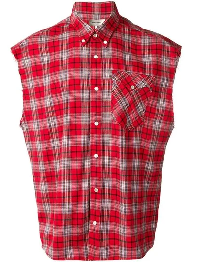 Isabel Marant Sleeveless Checked Shirt In Red