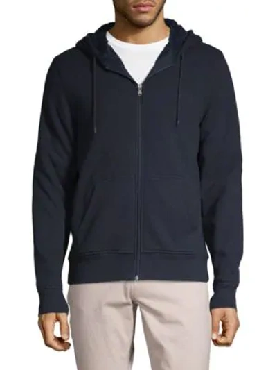 Michael Kors Faux Fur-lined Full-zip Hoodie In Midnight