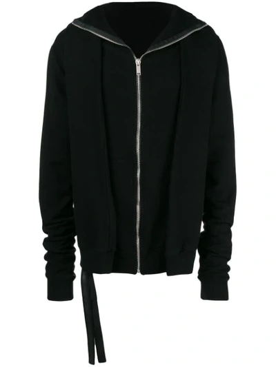 Ben Taverniti Unravel Project Camo Front-zip Cotton Hoodie In Black