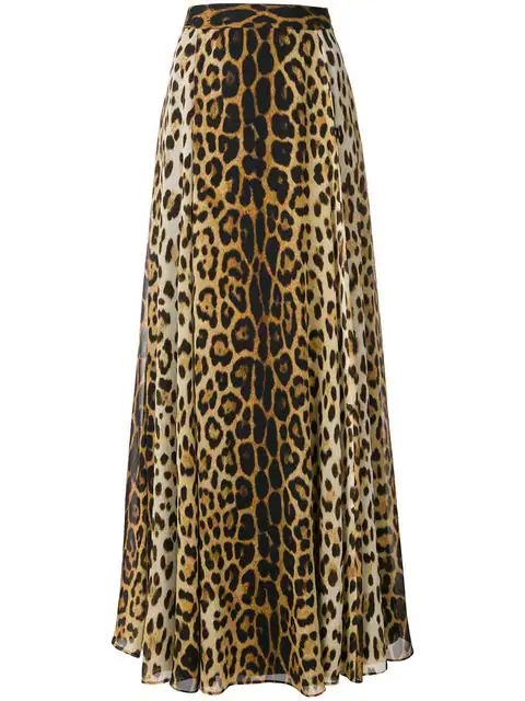 Moschino Leopard Print Long Skirt In 1888 Multicolor | ModeSens
