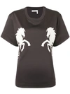 Chloé Horse Print T-shirt In Brown