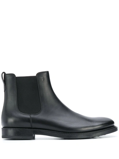 Tod's Embossed Leather Chelsea Boots In Black
