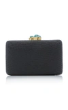 Kayu Jen Clutch With Turquoise Stone In Black
