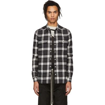 Rick Owens Black & Off-white Check Outer Shirt