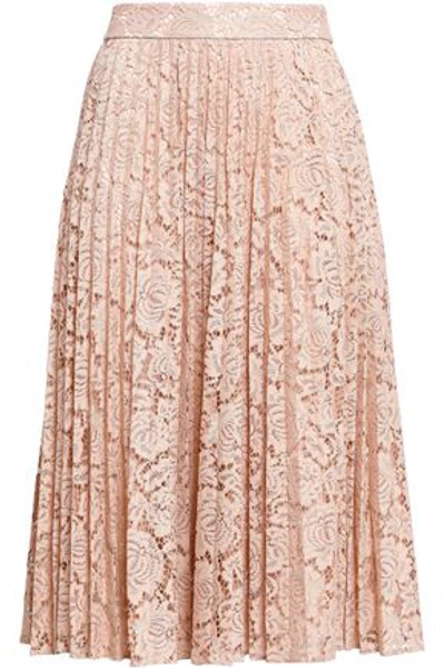 Kate Spade Woman Ma Cherie Pleated Lace Skirt Blush