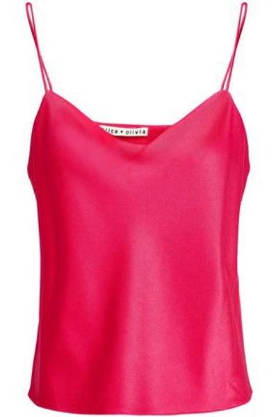 Alice And Olivia Woman Satin-crepe Camisole Pink