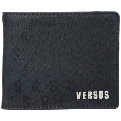 Versus Men's Genuine Leather Wallet Credit Card Bifold In Black