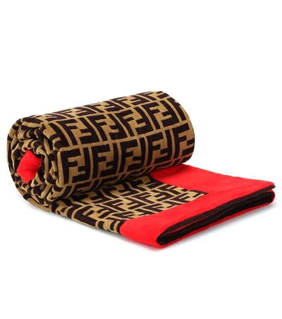 Fendi Cotton Towel In Brown