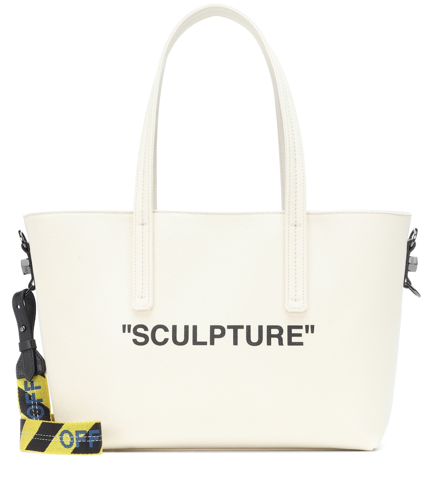 Off-White Binder Clip Canvas Tote Bag In Yellow | ModeSens