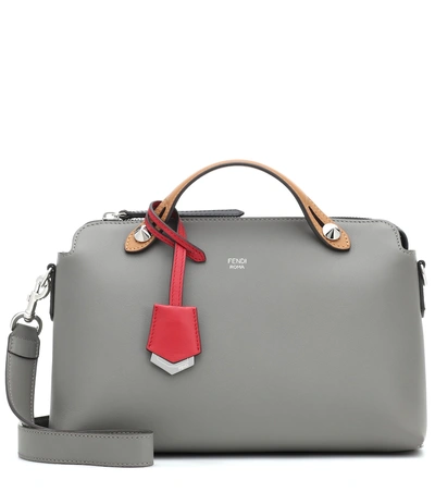 Fendi By The Way Leather Shoulder Bag In Grey