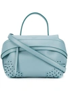 Tod's Wave Small Leather Tote In Blue