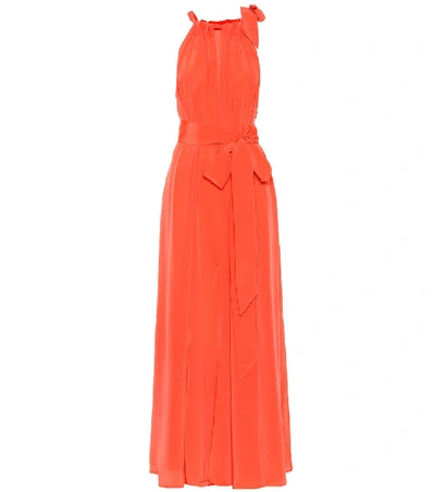 Kalita Camille Silk Maxi Dress In Orange