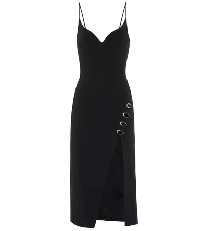 David Koma Crystal-embellished Cady Midi Dress In Black