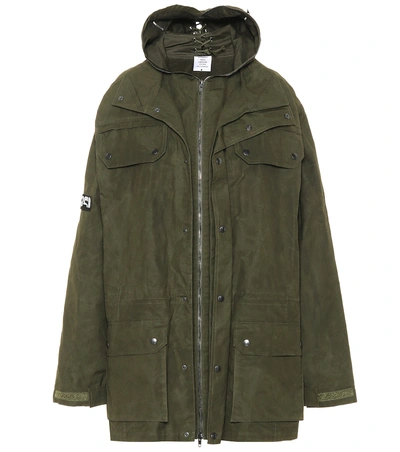 Vetements Waxed Cotton Parka In Green