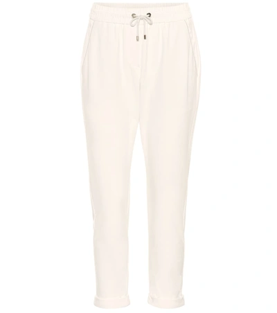 Brunello Cucinelli Cotton-blend Cropped Pants In White