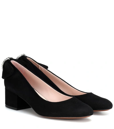 Alexa Chung Embellished Suede Pumps In Black
