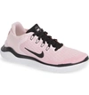 Nike Free Rn 2018 Running Shoe In Pink Foam / Black/ Pink/ White