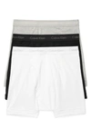Calvin Klein Cotton Classics Boxer Briefs, Pack Of 3 In White/ Black/ Heather Grey