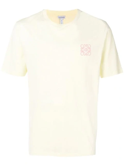 Loewe Classic Monogram-embroidered Cotton T-shirt In 8100-yellow
