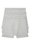 Calvin Klein 3-pack Cotton Boxer Briefs In Grey Heather