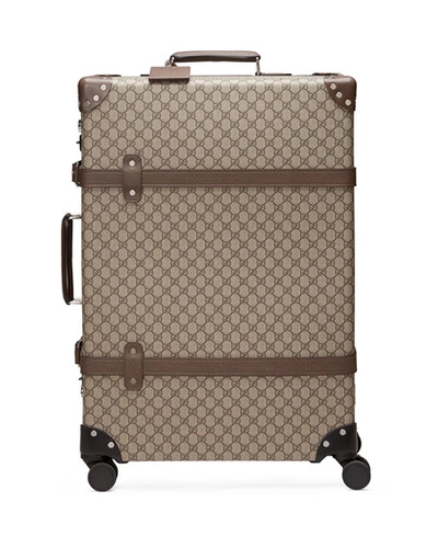 Gucci Men's Globe-trotter Large Gg Canvas Suitcase Luggage In Beige