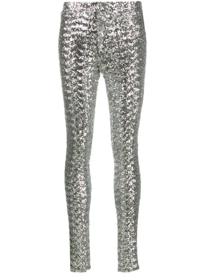 Isabel Marant Sequined Skinny Leg Pants In Metallic