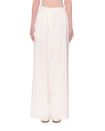Agnona Wide-leg Layered Voile Pants In White