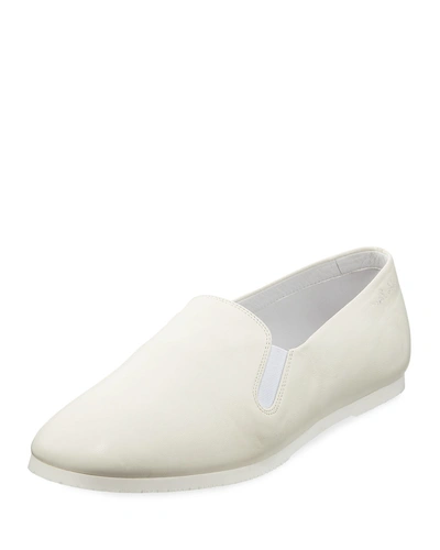 The Row Grace Leather Slip-on Flat Loafers In Ivory