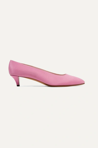 The Row Lady D Satin Pumps In Blush