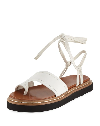 3.1 Phillip Lim / フィリップ リム Yasmine Leather Ankle-wrap Platform Sandals In Ivory