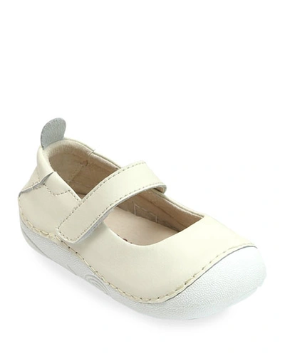 L'amour Shoes Girl's Emily Leather Classic Mary Jane, Baby In Cream