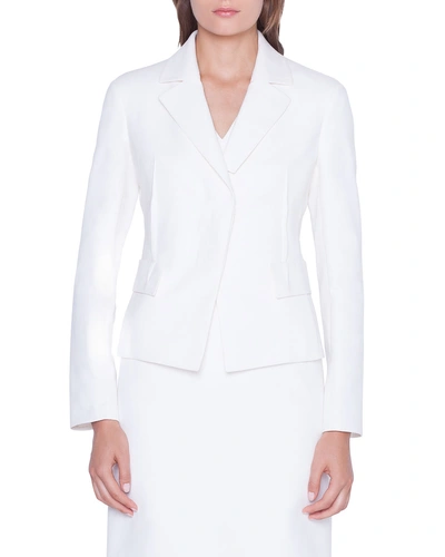 Akris Alessia Cotton-silk Blazer Jacket In White