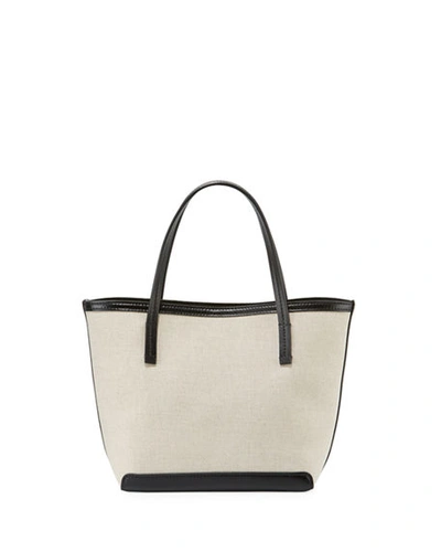 The Row Park Small Canvas Tote Bag In White/black