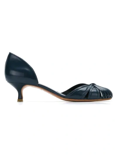 Sarah Chofakian Leather Pumps In Blue