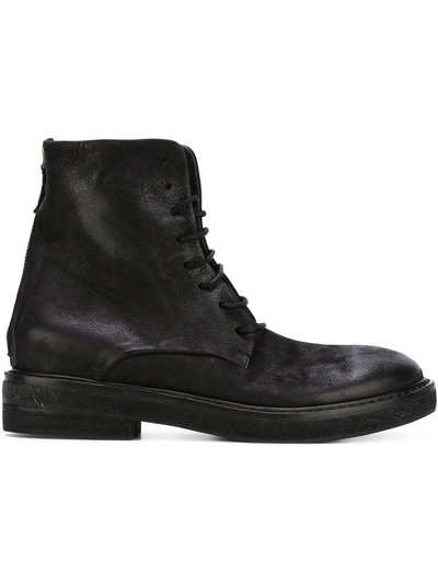 Marsèll Distressed Combat Boots - Black