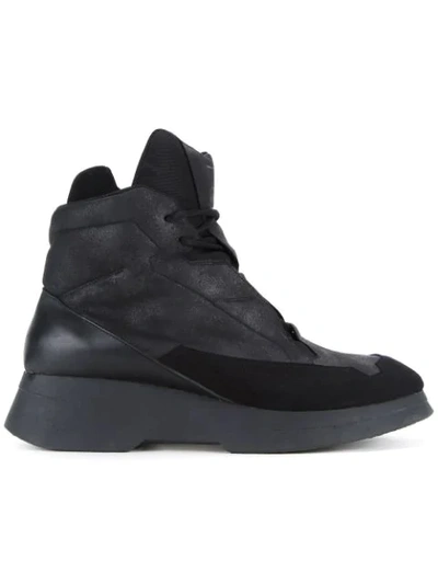 Julius Panelled Hi-top Sneakers In Black