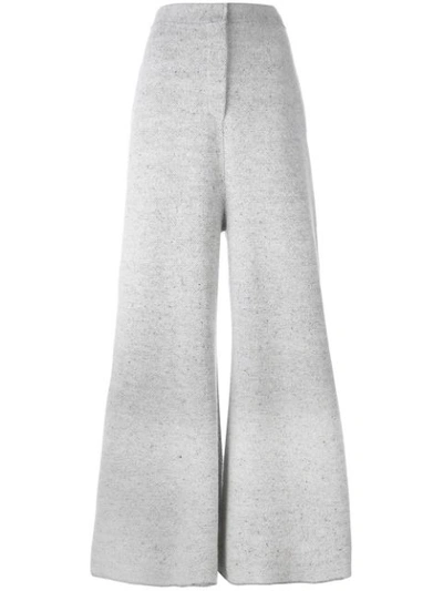 Stella Mccartney Wide Leg Flared Trousers In Grey
