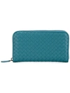 Bottega Veneta Intrecciato Zip-around Wallet - Blue