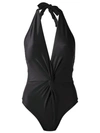 Martha Medeiros Halterneck Swimsuit In Black