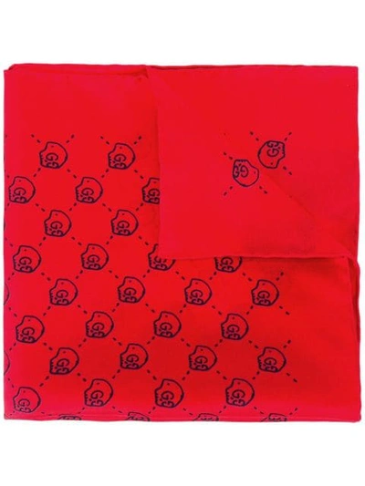 Gucci 'ghost' Pocket Square - Red In Red