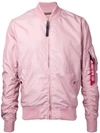 Alpha Industries Arm Pocket Bomber Jacket In Pink