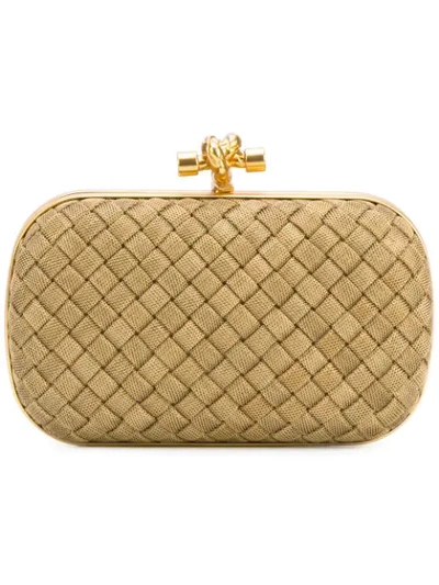 Bottega Veneta Intrecciato Knot Clutch In Yellow