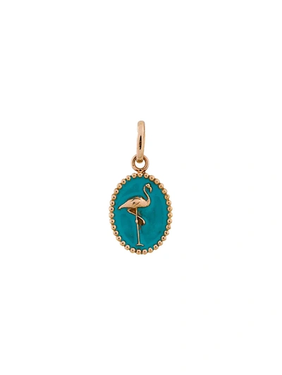 Gigi Clozeau 18k Yellow Gold Flamingo Pendant In Metallic