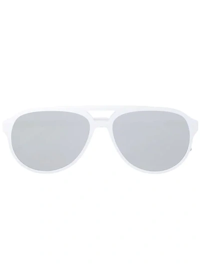 Thom Browne Mirrored Aviator Sunglasses In White