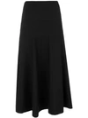 The Row Flared Midi Skirt - Black
